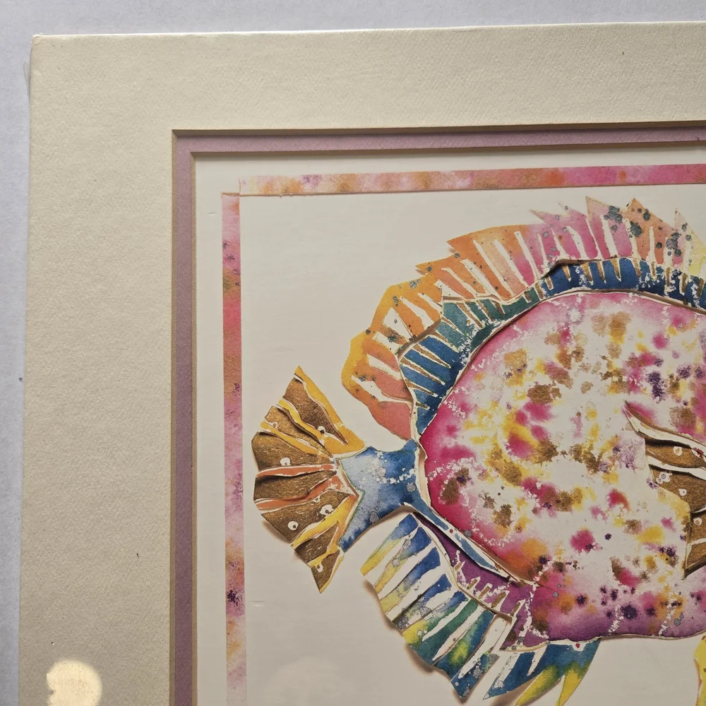 Colorful Tropical Fish Art Vintage Matted Print Sherrie Reeve